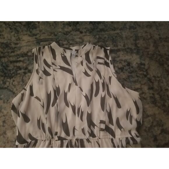 Nine West Women's Dress White/Cream Black Stripes Sheer Lined Size XXL - Picture 7 of 16